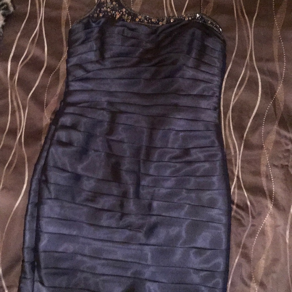 Navy blue formal evening dress